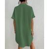 imageBsubseach Women Swimsuit Coverup Shirt Dress Button Down Bathing Suit Cover Up BeachwearGreen