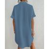 imageBsubseach Women Swimsuit Coverup Shirt Dress Button Down Bathing Suit Cover Up BeachwearHaze Blue