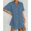 imageBsubseach Women Swimsuit Coverup Shirt Dress Button Down Bathing Suit Cover Up BeachwearHaze Blue