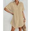 imageBsubseach Women Swimsuit Coverup Shirt Dress Button Down Bathing Suit Cover Up BeachwearKhaki
