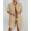 imageBsubseach Women Swimsuit Coverup Shirt Dress Button Down Bathing Suit Cover Up BeachwearKhaki