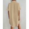 imageBsubseach Women Swimsuit Coverup Shirt Dress Button Down Bathing Suit Cover Up BeachwearKhaki