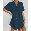 imageBsubseach Women Swimsuit Coverup Shirt Dress Button Down Bathing Suit Cover Up BeachwearNavy Blue