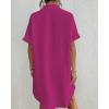 imageBsubseach Women Swimsuit Coverup Shirt Dress Button Down Bathing Suit Cover Up BeachwearRose Red