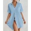 imageBsubseach Women Swimsuit Coverup Shirt Dress Button Down Bathing Suit Cover Up BeachwearSky Blue