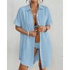 imageBsubseach Women Swimsuit Coverup Shirt Dress Button Down Bathing Suit Cover Up BeachwearSky Blue