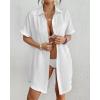 imageBsubseach Women Swimsuit Coverup Shirt Dress Button Down Bathing Suit Cover Up BeachwearWhite