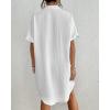 imageBsubseach Women Swimsuit Coverup Shirt Dress Button Down Bathing Suit Cover Up BeachwearWhite