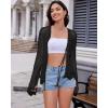 imageBsubseach Women Tie Front Crochet Cardigan Long Sleeve Knit Swimsuit Coverup Kimono Beach Cover Up Vacation OutfitsBlack