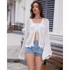 imageBsubseach Women Tie Front Crochet Cardigan Long Sleeve Knit Swimsuit Coverup Kimono Beach Cover Up Vacation OutfitsWhite