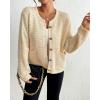 imageBsubseach Womens Cardigan Sweaters 2025 Long Sleeve Open Front Button Down Knit Jackets Fall Cardigans with PocketsBeige
