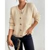 imageBsubseach Womens Cardigan Sweaters 2025 Long Sleeve Open Front Button Down Knit Jackets Fall Cardigans with PocketsBeige