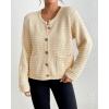 imageBsubseach Womens Cardigan Sweaters 2025 Long Sleeve Open Front Button Down Knit Jackets Fall Cardigans with PocketsBeige