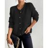 imageBsubseach Womens Cardigan Sweaters 2025 Long Sleeve Open Front Button Down Knit Jackets Fall Cardigans with PocketsBlack