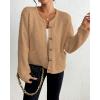 imageBsubseach Womens Cardigan Sweaters 2025 Long Sleeve Open Front Button Down Knit Jackets Fall Cardigans with PocketsKhaki