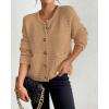 imageBsubseach Womens Cardigan Sweaters 2025 Long Sleeve Open Front Button Down Knit Jackets Fall Cardigans with PocketsKhaki