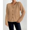imageBsubseach Womens Cardigan Sweaters 2025 Long Sleeve Open Front Button Down Knit Jackets Fall Cardigans with PocketsKhaki