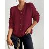 imageBsubseach Womens Cardigan Sweaters 2025 Long Sleeve Open Front Button Down Knit Jackets Fall Cardigans with PocketsWine Red