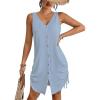 imageBsubseach Swimsuit Coverup for Women V Neck Sleeveless Beach Dresses 2025 Vacation OutfitsLight Blue