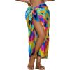 imageBsubseach Tie Dye Sarong Wraps for Women Swimsuit Coverups Long Bikini Wraps Beach Bathing Suit Cover UpRed Green