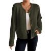 imageBsubseach Womens Cardigan Sweaters 2025 Long Sleeve Open Front Button Down Knit Jackets Fall Cardigans with PocketsDark Green
