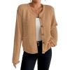 imageBsubseach Womens Cardigan Sweaters 2025 Long Sleeve Open Front Button Down Knit Jackets Fall Cardigans with PocketsKhaki
