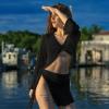 imageBsubseach 2 Piece Swimsuit Coverup for Women Crochet Bathing Suit Cover Up Knit Skirt Set 2025 Beach Vacation OutfitsBlack