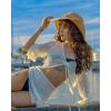imageBsubseach 2 Piece Swimsuit Coverup for Women Crochet Bathing Suit Cover Up Knit Skirt Set 2025 Beach Vacation OutfitsWhite