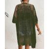 imageBsubseach Lace Kimonos for Women 2025 Swim Cover Up Summer Beach Coverup Open Front Sheer Kimono CardiganGreen