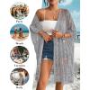 imageBsubseach Lace Kimonos for Women 2025 Swim Cover Up Summer Beach Coverup Open Front Sheer Kimono CardiganGrey