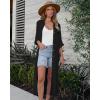 imageBsubseach Swimsuit Coverup for Women 2024 Casual Dresses Button Down Beach Dress Long Kimonos Cardigans with PocketsBlack