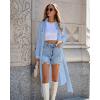 imageBsubseach Swimsuit Coverup for Women 2024 Casual Dresses Button Down Beach Dress Long Kimonos Cardigans with PocketsSky Blue