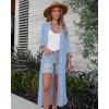 imageBsubseach Swimsuit Coverup for Women 2024 Casual Dresses Button Down Beach Dress Long Kimonos Cardigans with PocketsSky Blue