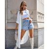 imageBsubseach Swimsuit Coverup for Women 2024 Casual Dresses Button Down Beach Dress Long Kimonos Cardigans with PocketsWhite