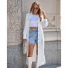 imageBsubseach Swimsuit Coverup for Women 2024 Casual Dresses Button Down Beach Dress Long Kimonos Cardigans with PocketsWhite