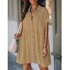 imageBsubseach Swimsuit Coverup for Women Swimwear Button Bathing Suit Cover Up Shirt Casual Dresses Beach Vacation WearApricot