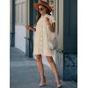 imageBsubseach Swimsuit Coverup for Women Swimwear Button Bathing Suit Cover Up Shirt Casual Dresses Beach Vacation WearBeige
