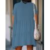 imageBsubseach Swimsuit Coverup for Women Swimwear Button Bathing Suit Cover Up Shirt Casual Dresses Beach Vacation WearHaze Blue