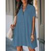 imageBsubseach Swimsuit Coverup for Women Swimwear Button Bathing Suit Cover Up Shirt Casual Dresses Beach Vacation WearHaze Blue