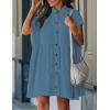 imageBsubseach Swimsuit Coverup for Women Swimwear Button Bathing Suit Cover Up Shirt Casual Dresses Beach Vacation WearHaze Blue