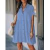 imageBsubseach Swimsuit Coverup for Women Swimwear Button Bathing Suit Cover Up Shirt Casual Dresses Beach Vacation WearLight Blue