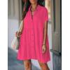 imageBsubseach Swimsuit Coverup for Women Swimwear Button Bathing Suit Cover Up Shirt Casual Dresses Beach Vacation WearRose Red
