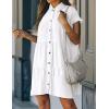 imageBsubseach Swimsuit Coverup for Women Swimwear Button Bathing Suit Cover Up Shirt Casual Dresses Beach Vacation WearWhite