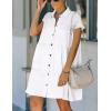 imageBsubseach Swimsuit Coverup for Women Swimwear Button Bathing Suit Cover Up Shirt Casual Dresses Beach Vacation WearWhite