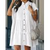 imageBsubseach Swimsuit Coverup for Women Swimwear Button Bathing Suit Cover Up Shirt Casual Dresses Beach Vacation WearWhite