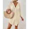imageBsubseach Women Beach Cover Ups Shirt Bikini Swimsuit Coverup Swimwear Bathing Suit Cover UpApricot