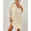 imageBsubseach Women Beach Cover Ups Shirt Bikini Swimsuit Coverup Swimwear Bathing Suit Cover UpApricot