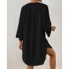imageBsubseach Women Beach Cover Ups Shirt Bikini Swimsuit Coverup Swimwear Bathing Suit Cover UpBlack