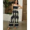 imageBsubseach Women Boho Jumpsuits Sleeveless Floral Print High Waist Wide Leg Overalls with Pocket 2025 Summer Vacation OutfitsBlack