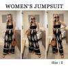 imageBsubseach Women Boho Jumpsuits Sleeveless Floral Print High Waist Wide Leg Overalls with Pocket 2025 Summer Vacation OutfitsBlack